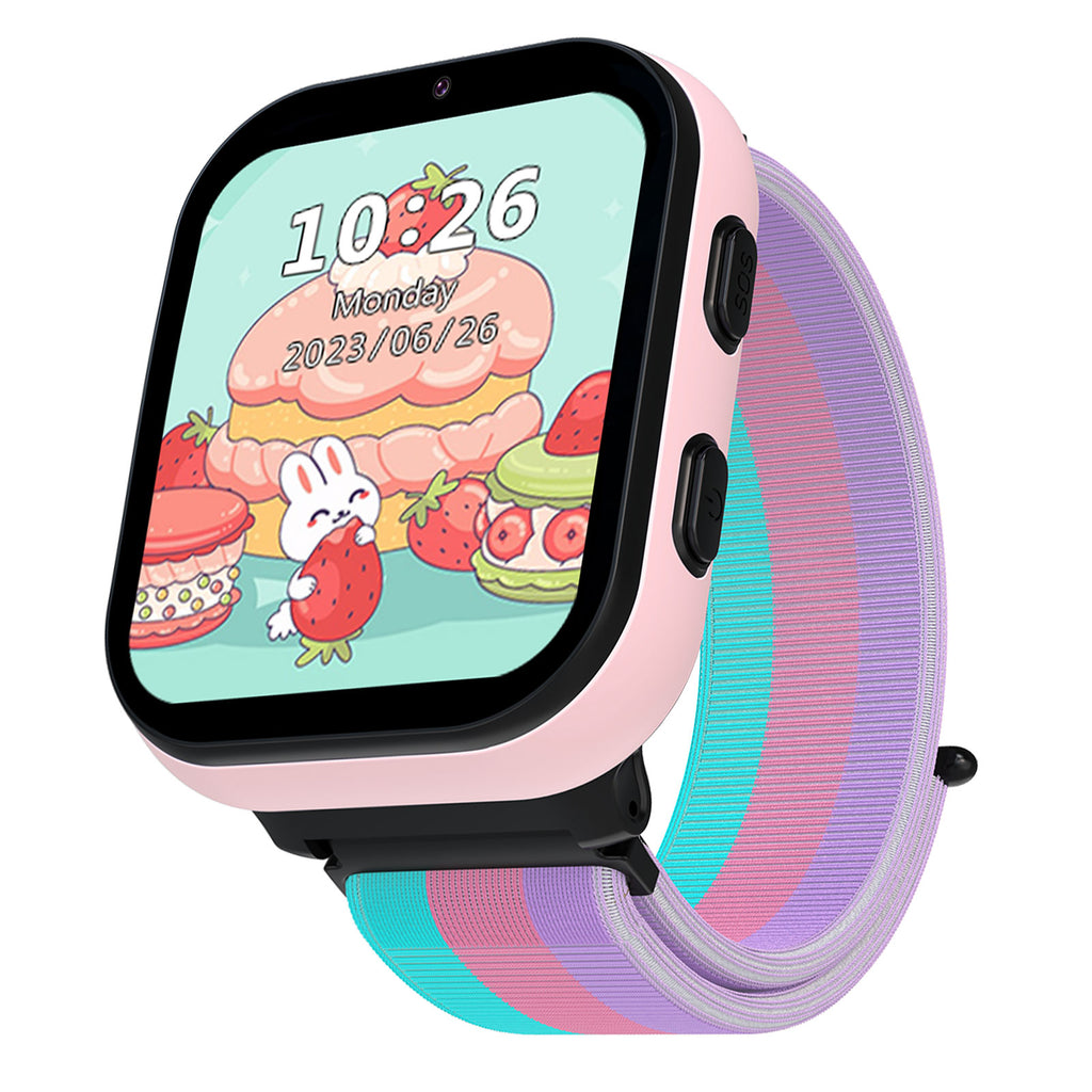 Smart Watch for Kids, 4G Kids Smartwatch Phone Touch Screen, Educational Games Pedometer Fitness Alarm Calculator Clock Camera Music Player, Suitable for Children Aged 4-10 Years Old,Pink