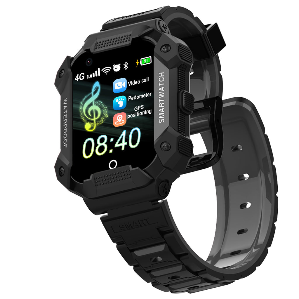 PTHTECHUS S07 Kids Smartwatch 4G with Phone GPS SOS Black