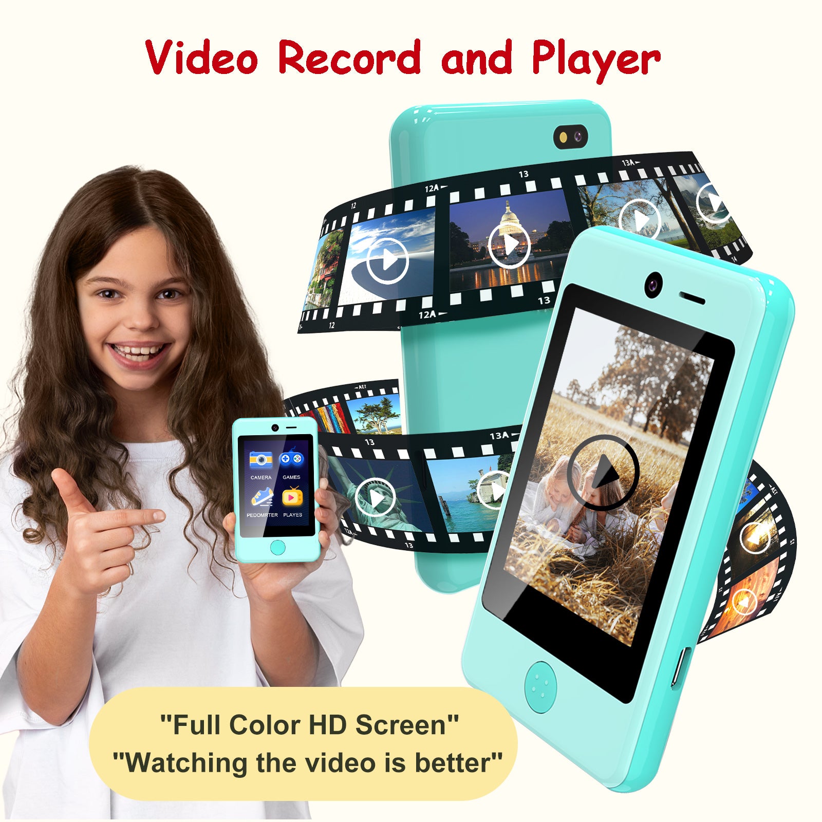 PTHTECHUS - Telephone Portable pour Enfant, Smartphone pour Enfant Jouets  ELECTRONIQUES EDUCATIFS