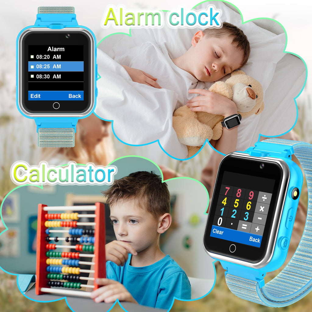 PTHTECHUS X32 1.54" Kids Smart Watch for Boys Girls Kids Smartwatch Blue