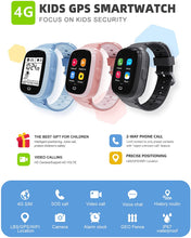 Load image into Gallery viewer, PTHTECHUS T30 Kids Smartwatch 4G with Phone GPS SOS Blue