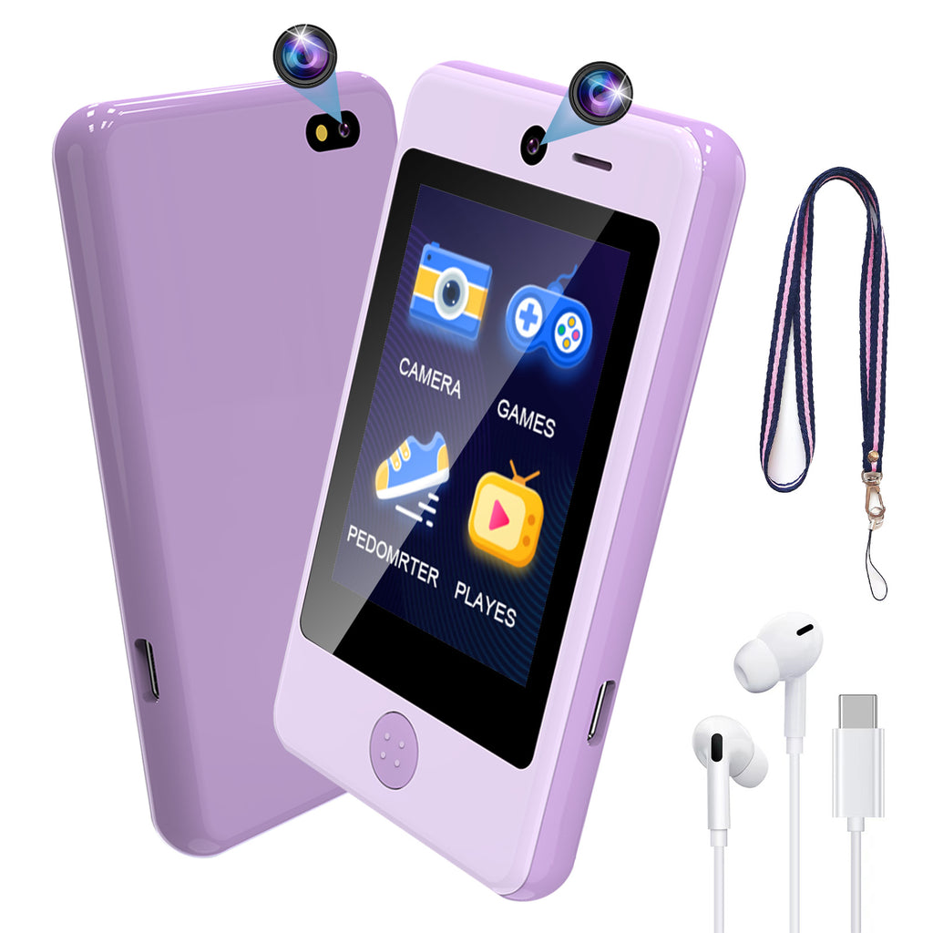 PTHTECHUS P1 2.8" Kids Toy Phone Toddler Phone with Dual Camerafor 3-7 Y/O Purple