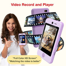 Load image into Gallery viewer, PTHTECHUS P1 2.8&quot; Kids Toy Phone Toddler Phone with Dual Camerafor 3-7 Y/O Purple