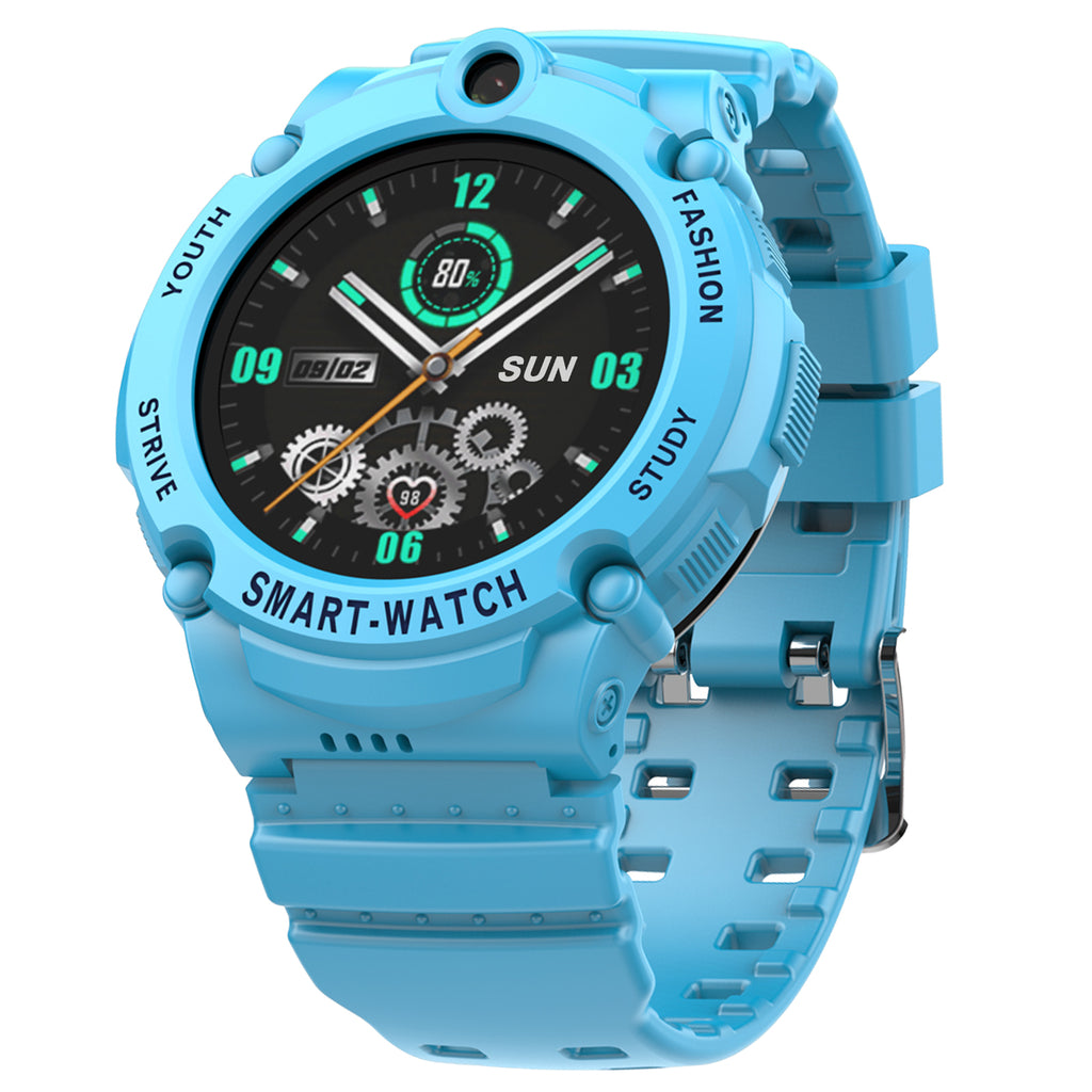 PTHTECHUS S02 Kids Smartwatch 4G with Phone GPS SOS Blue