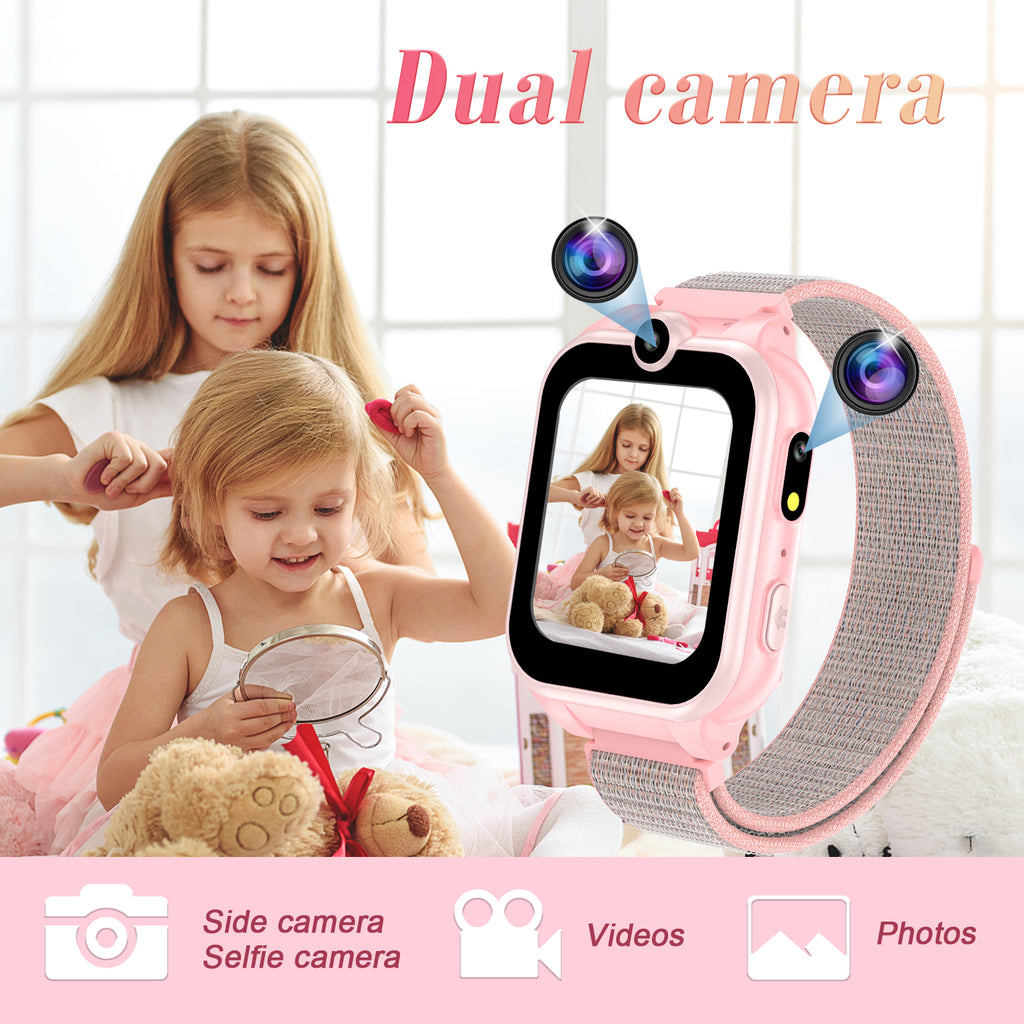 PTHTECHUS X16 1.54" Kids Smart Watch for Boys Girls Kids Smartwatch Pink