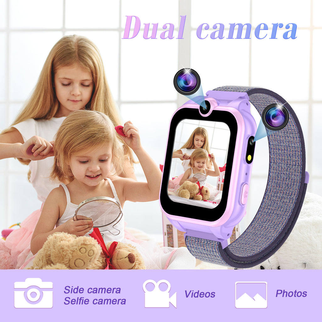PTHTECHUS X16 1.54" Kids Smart Watch for Boys Girls Kids Smartwatch Purple